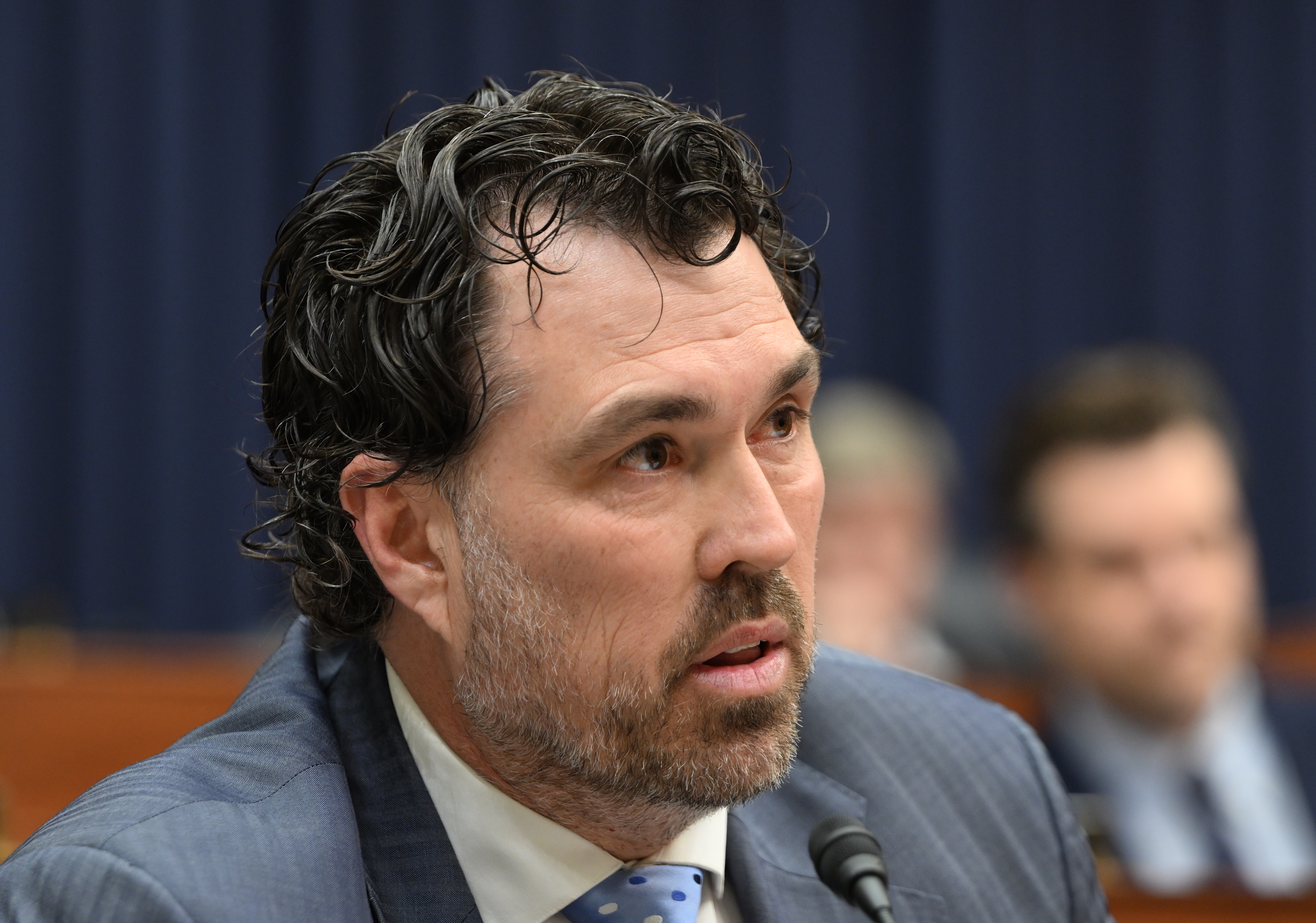 WASHINGTON DC, UNITED STATES – FEBRUARY 29: United States Representative Morgan Luttrell speaks during a hearing before the House Armed Services Committee at the Rayburn House Office Building in Washington DC, United States on February 29, 2024.